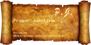 Prager Jusztina névjegykártya